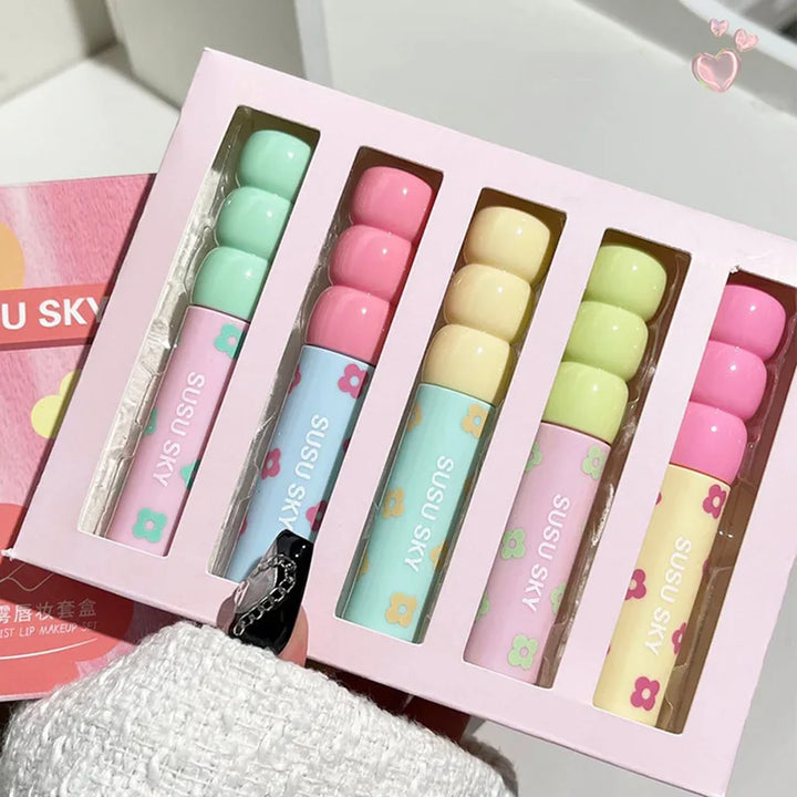 Rynx |1/5St Candied Fruits Lip Mud Milk Mist Velvet Matte Lip Gloss Long-lasting Not Easily Sticking To The Cup LipGlaze Almond Brown Pink