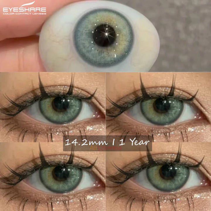 Rynx | Natural colored contact lenses for green eyes Blue contact lenses Brown beauty contact lenses Annual 2 pieces/pair Gray lenses