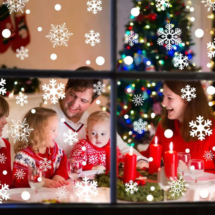 Rynx 36 Pieces/Set White Snowflake Christmas Wall Stickers Glass Window Stickers Christmas Decoration for Home New Year Gift Navidad 2024