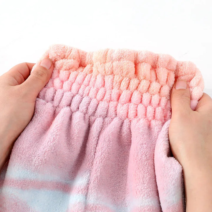 Rynx | 1pc Coral Fleece Shower Cap Rainbow Gradient Dry Hair Towel Soft and Absorbent Thick and Sweet Princess Cap Shampoo Dry Hair Cap