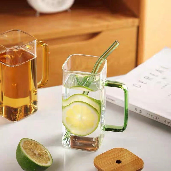 Lisslune | Stylish Square Large Capacity Mug with Straw