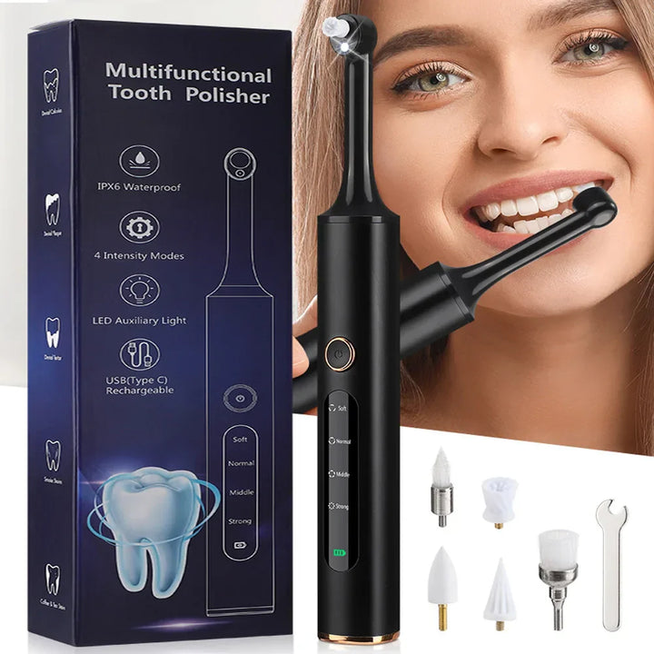 Lisslune | 5-in-1 Wireless Teeth Polisher & Tartar Remover | Cordless, Adjustable Speed & Ideal for At-Home Oral Care