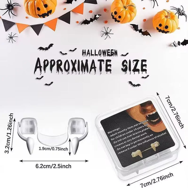 Rynx | Removable Vampire Fangs Prosthesis Sharp Fangs Halloween Cosplay Vampire Fangs Prosthesis Zombie Teeth Prop Halloween Party Decoration