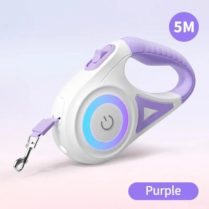Lisslune | 5M Stylish LED Dog Leash with Retractable Design for Safe Night Walks