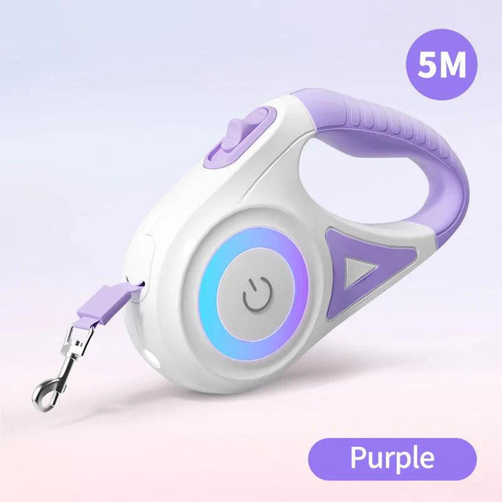 Lisslune | 5M Stylish LED Dog Leash with Retractable Design for Safe Night Walks