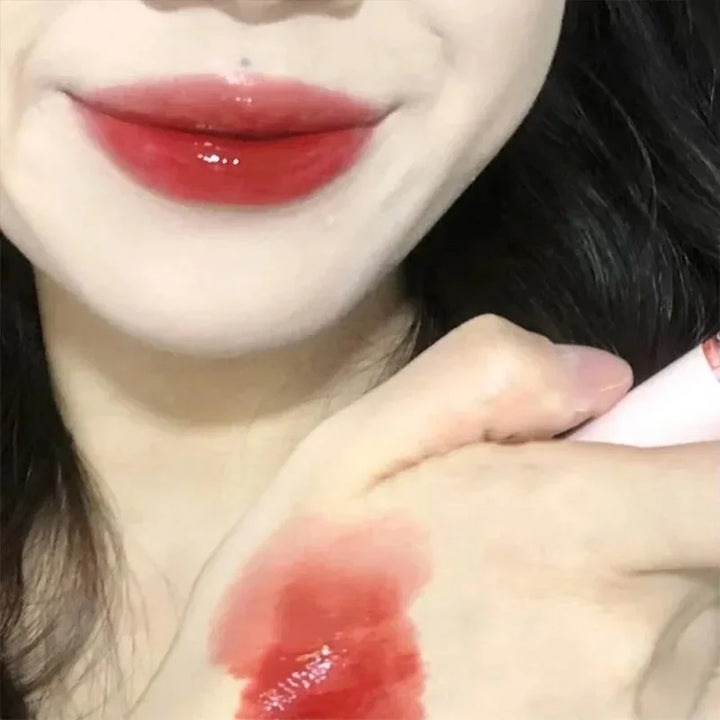 Rynx | Cherry Pink Lip Plumper Gloss Crystal Gel Oil Lip Color Korean Long-lasting Waterproof Lipstick Lip Plumper Liquid Lipstick
