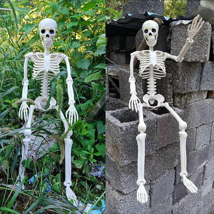 Rynx | 40cm Halloween Human Form Skeleton, Poseable Skeleton, Human Form Bones, Halloween Horror Decorations, Haunted House Horror Props