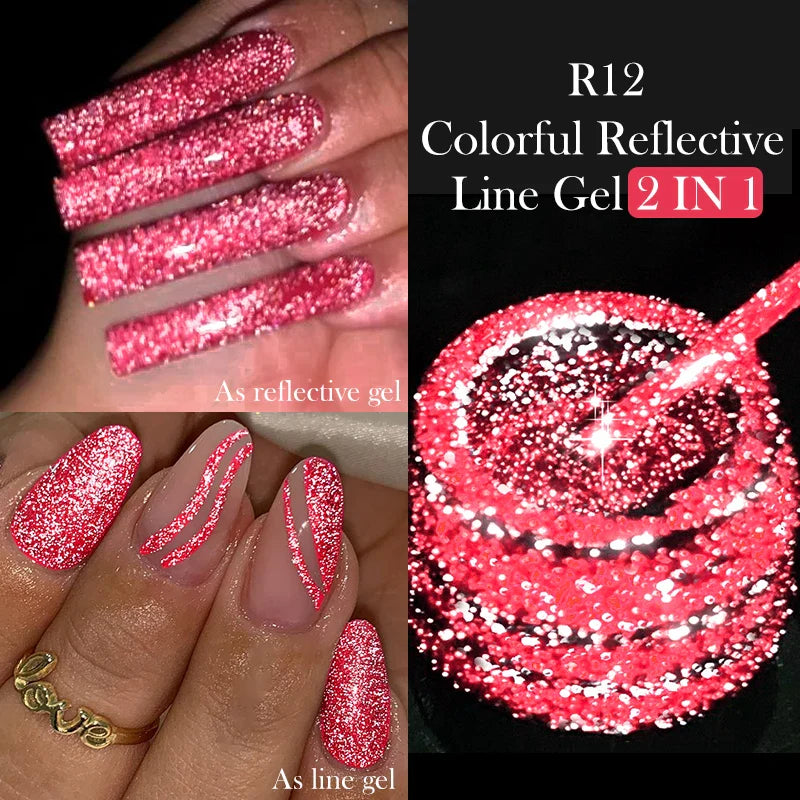 Rynx |5ML Aurora Ocean Blue Liner Gel Polish Nail Art Sparkling Painting Cat Magnetic Gel Semi Permanent UV Gel French Nails