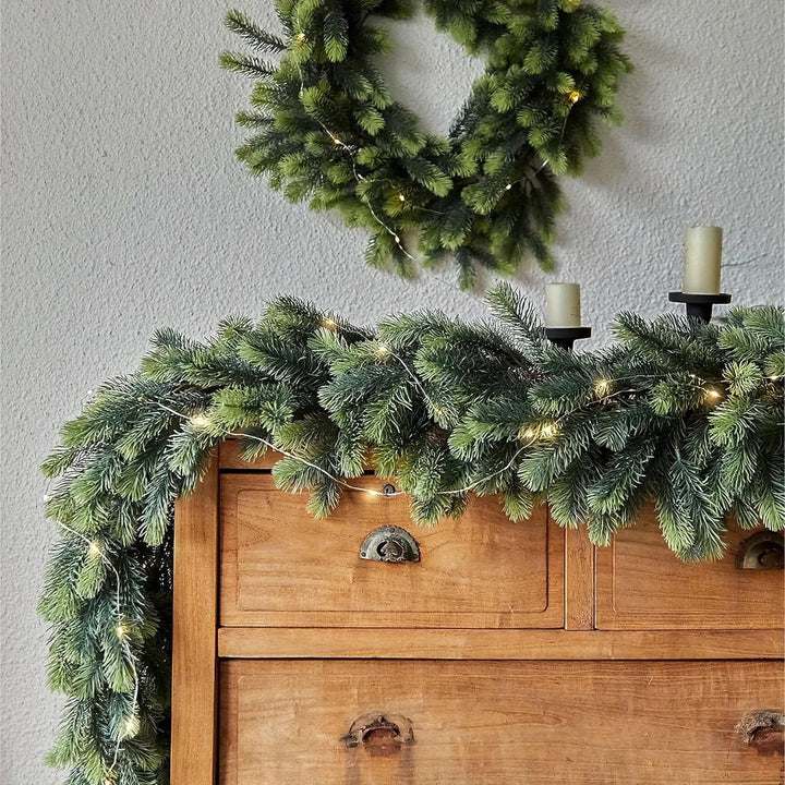 Rynx Christmas Wreath 74.8 Inches - Artificial Fir Wreath with LED Lights Versatile Holiday Decoration for Indoor/Outdoor Use