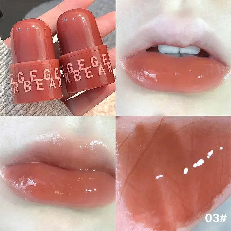Rynx | Mirror Clear Lipstick Bear Seal Lip Balm Waterproof Moisturizing Long-lasting No Fading Lip Gloss Makeup for Women Korean Cosmetics