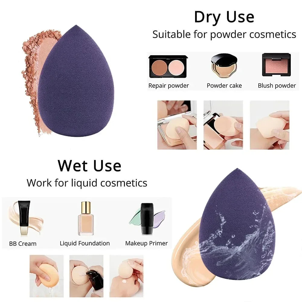Rynx | 12 Piece Triangular Puff Giant Soft Eye/Concealer Makeup Egg Soft Cosmetic Puff Foundation Sponges Powder Puff Portable Cosmetic Tool