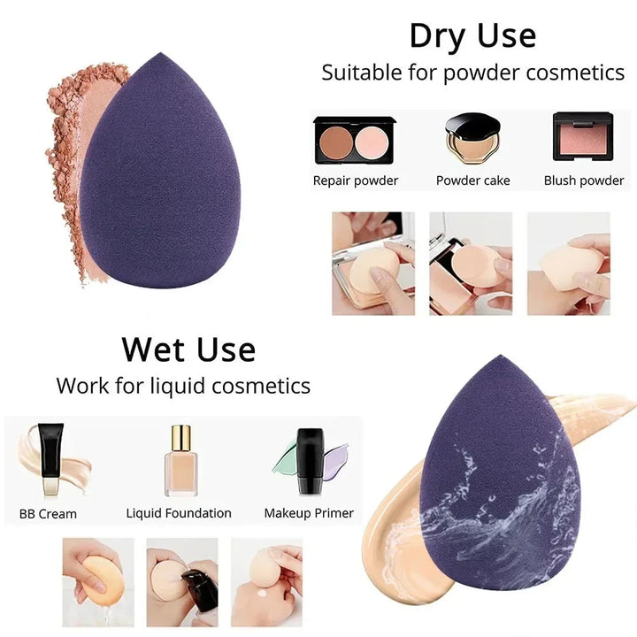 Rynx | 12 Piece Triangular Puff Giant Soft Eye/Concealer Makeup Egg Soft Cosmetic Puff Foundation Sponges Powder Puff Portable Cosmetic Tool