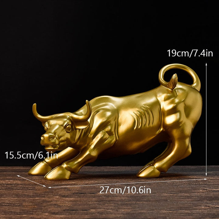 Lisslune | Graffiti-Painting Resin Bull Figures Home Living Room Bedroom Office Desktop Feng Shui Ornaments Collection Statues