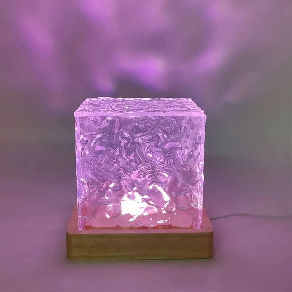 Lisslune | Nordic Glass Cube Lamp with Ambient Light
