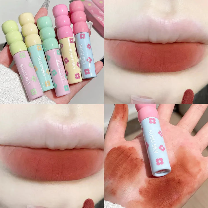 Rynx |1/5St Candied Fruits Lip Mud Milk Mist Velvet Matte Lip Gloss Long-lasting Not Easily Sticking To The Cup LipGlaze Almond Brown Pink