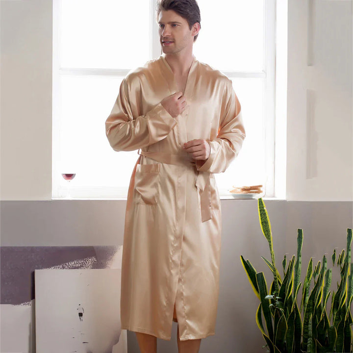 Lisslune | RelaxWear Bathrobe - Elegant Satin Bathrobe for Comfort
