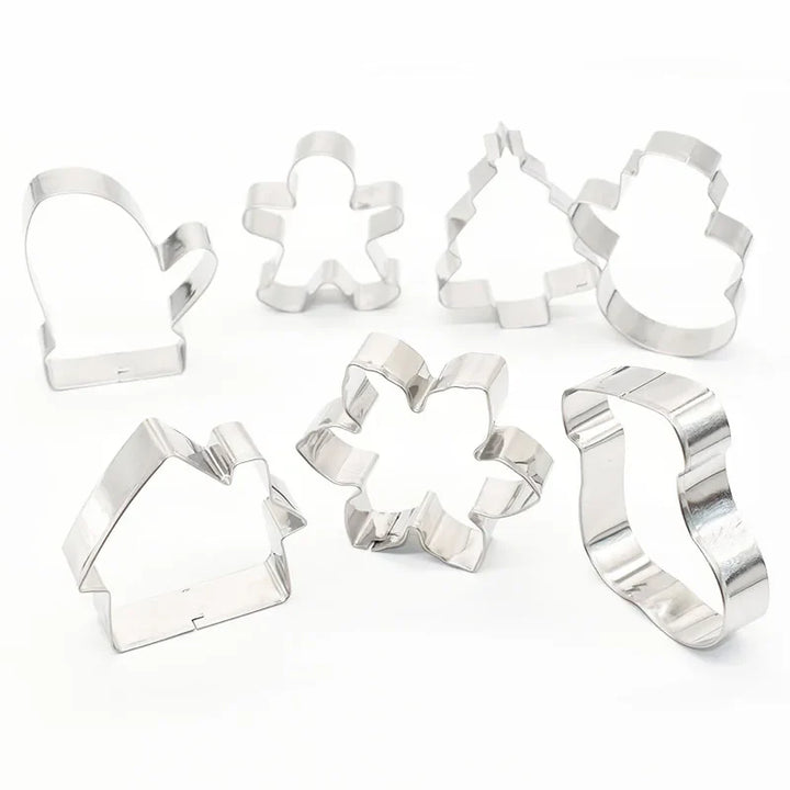 Rynx 5-piece Christmas Cookie Cutter Set Gingerbread Man Christmas Tree Cookie Pattern Stamp 2024 Christmas Party New Year Baking Accessories