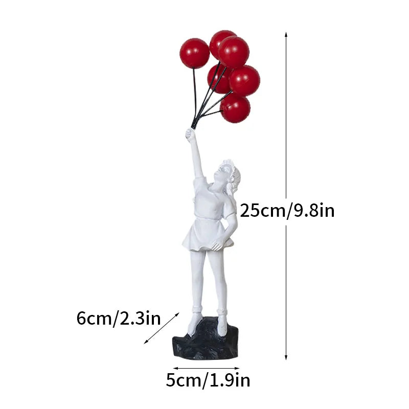 Lisslune | Dropshipping Banksy Sculpture Collection Flower Thrower Statue Pop Art Modern Balloon Girl Figurine Office Home Decoration