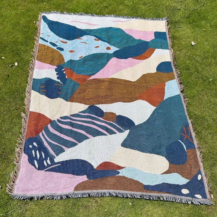 Lisslune | Pastel Landscape Throw Blanket