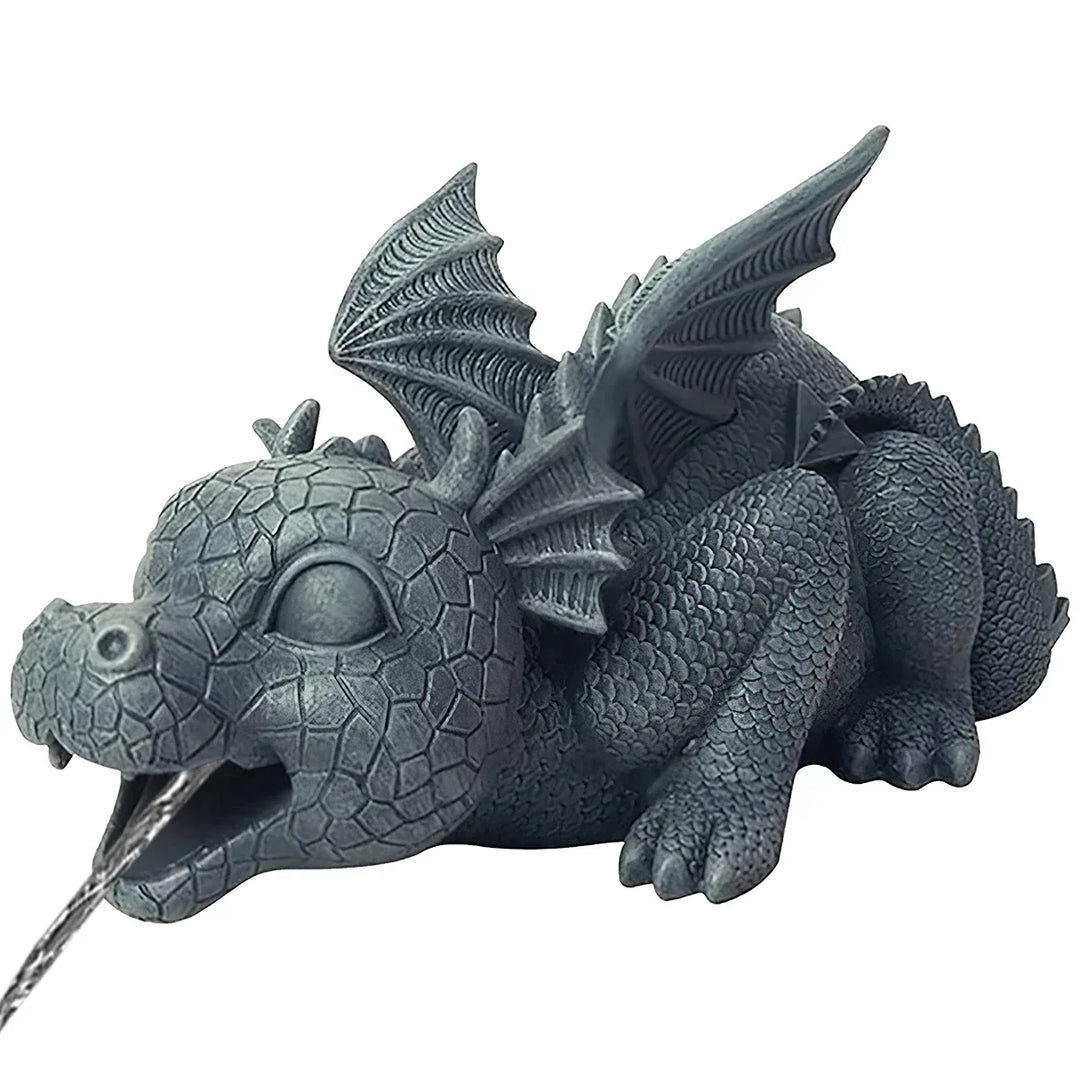Lisslune | Water spraying dragon statue made of resin Weatherproof Realistic water spray scenes resin garden decoration