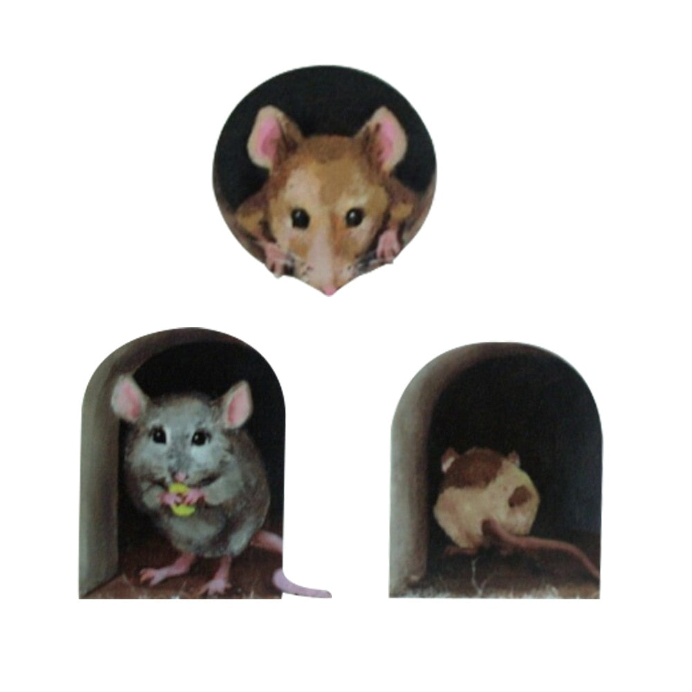 Lisslune | 3D Mouse Hole Funny Wall Stickers