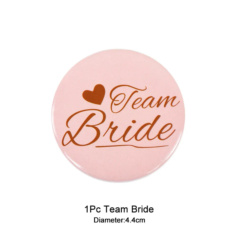 Rynx 12/1pcs Bride to be Team Bride Badge for Wedding Party Decor Bridesmaids Gift Bachelorette Party Hen Night Accessories