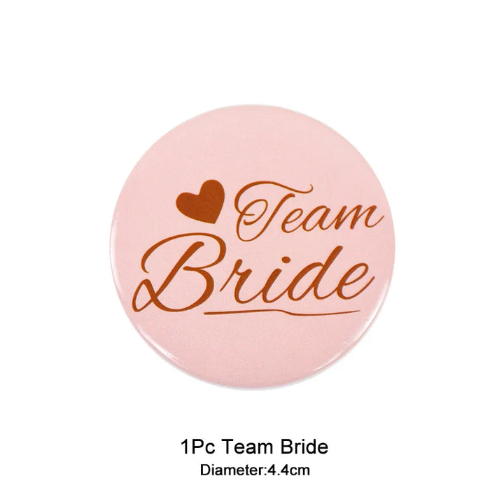 Rynx 12/1pcs Bride to be Team Bride Badge for Wedding Party Decor Bridesmaids Gift Bachelorette Party Hen Night Accessories