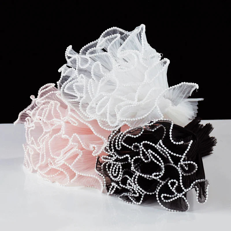 Rynx 4Yards Flowers Packaging Wave Yarn Rose Bouquets Packaging Paper Lace Net Handmade Gift Packaging Supplies Wedding Party Decor