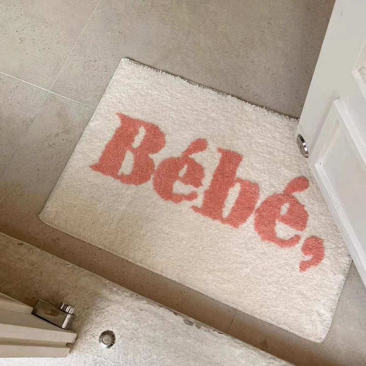 Rynx | Korean Style Woven Letter Bath Mat Soft French Carpet Bedroom Rug Doormat Aesthetic Home Decoration 45x65cm