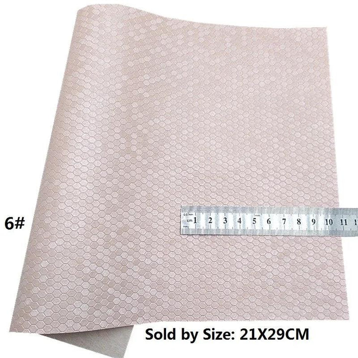 Lisslune | Chic Pink Leather Craft Sheets - Elegant Honeycomb and Heart Designs for Inspiring DIY Creations
