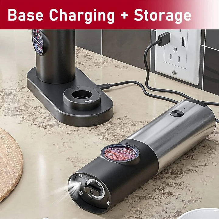 Lisslune | USB rechargeable electric salt and pepper grinder with customizable grinding options - Must-Have kitchen gadget