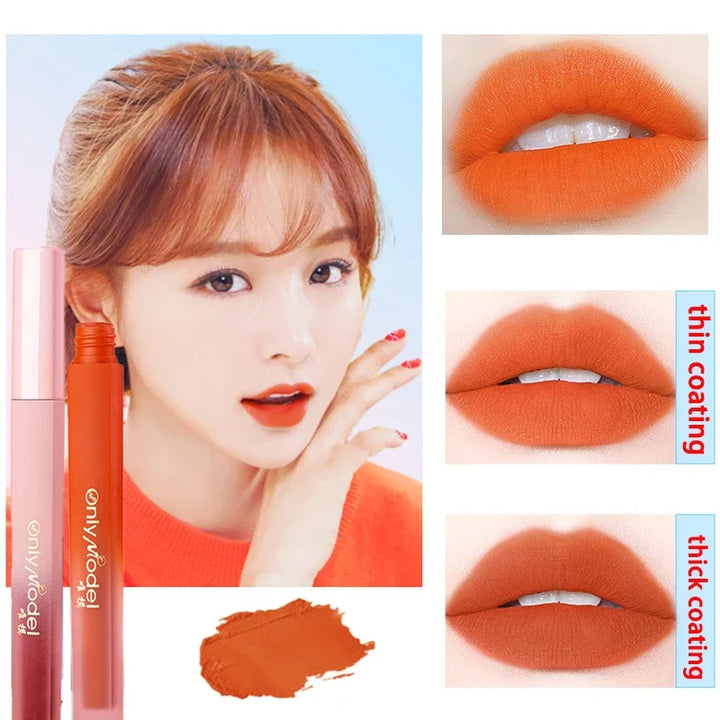 Rynx | Velvet Orange Lipstick Skin Brightening Matte Lipsticks Waterproof Long-lasting Lipstick Lip Tint Women Korean Cosmetics Lip Lacquer