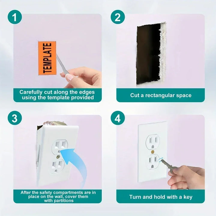Rynx | Key Lock Piggy Bank Safe Box Wall Mounted Small Secure Key Creative Secret Storage Home Simulation Hidden Outlet Safe Box