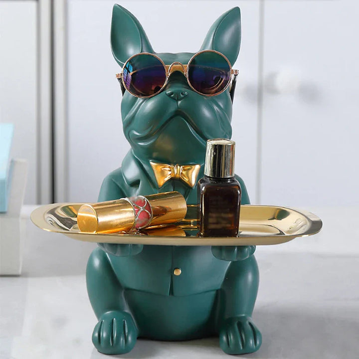 Lisslune | French Bulldog Figurine with Tray for Stylish Decoration