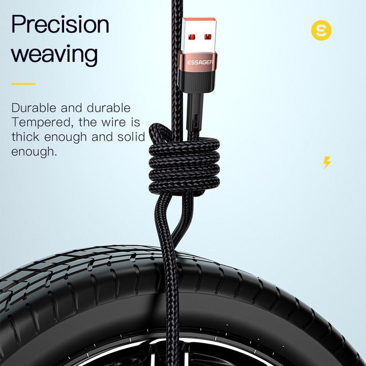 Lisslune | Essager 6A USB-C charging cable - Fast data transfer & fast power supply for Huawei P40 Pro, Samsung S21 Ultra, Poco - 66W fast charger