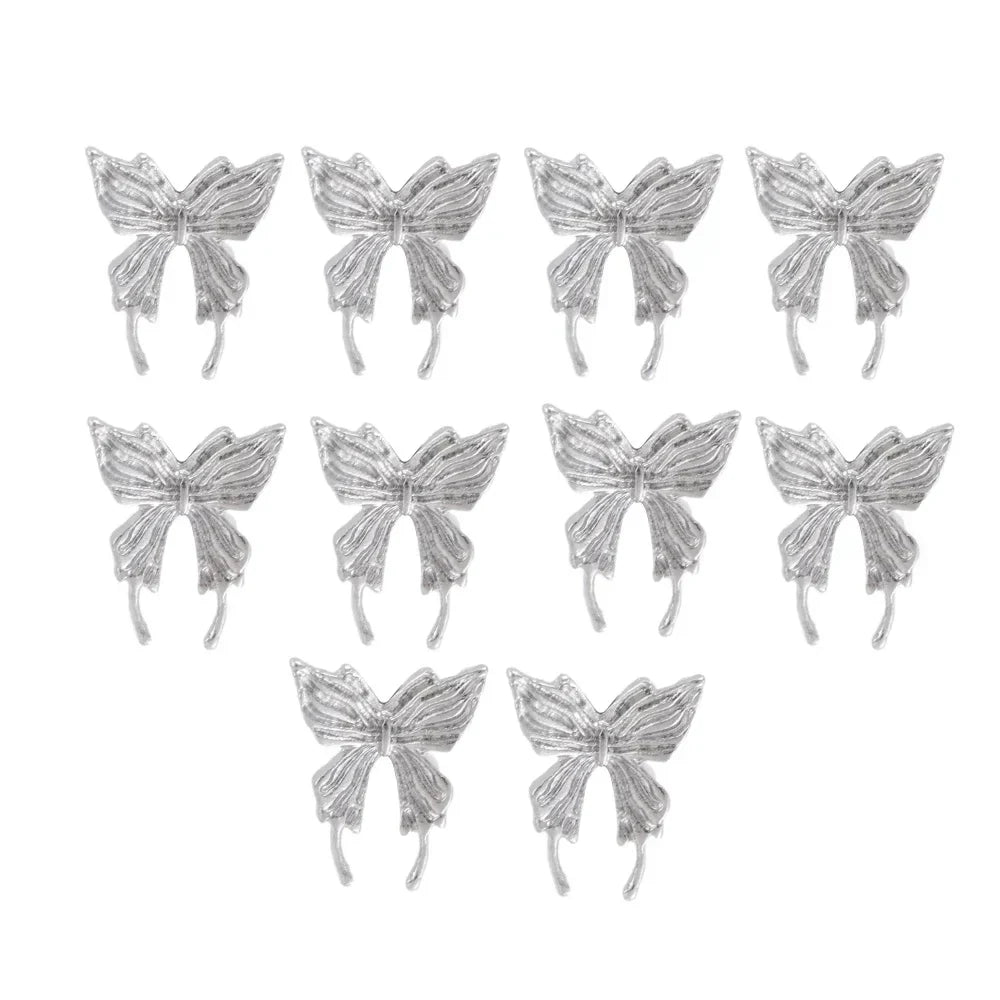 Rynx | 10 Pieces Alloy Snake Butterfly Nail Charms Design 3D Metal Nail Art Rhinestone Decorations Jewelry Gemstone Manicure Design Accessories