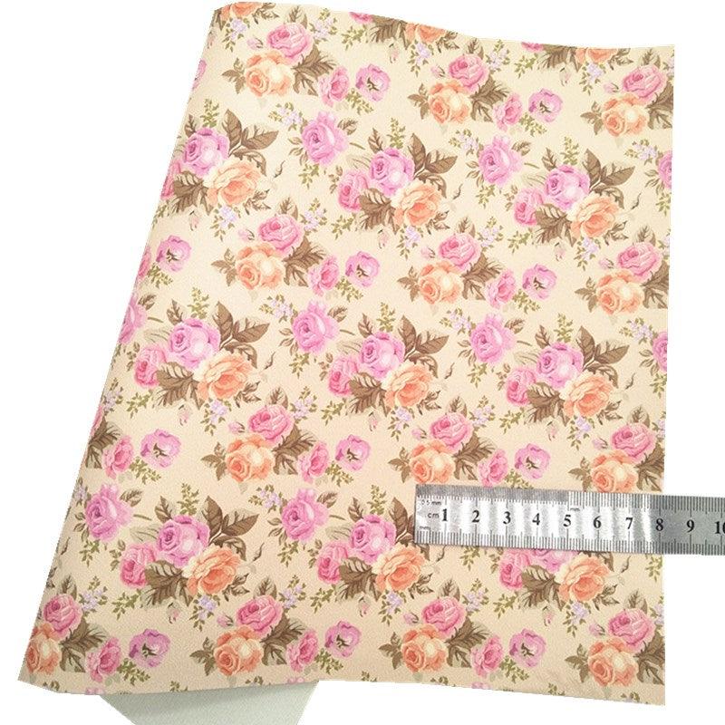 Lisslune | Glamorous Chunky Glitter Peony Pattern Synthetic Leather - Essential for Crafters