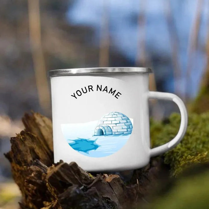 Lisslune | Customizable Enamel Camping Mug for Unforgettable Outdoor Experiences - Personalized Coffee and Beer Mug