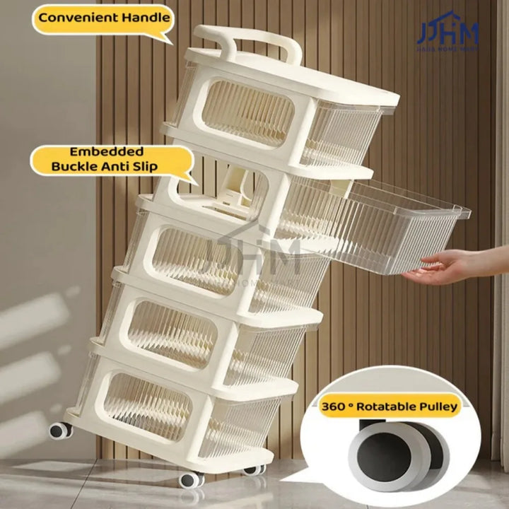 Rynx | Drawer Style Storage Cabinet Multi-layer Milk Oil Wind Storage Shelf Children Transparent Drawer Cabinets High Capacity Cart