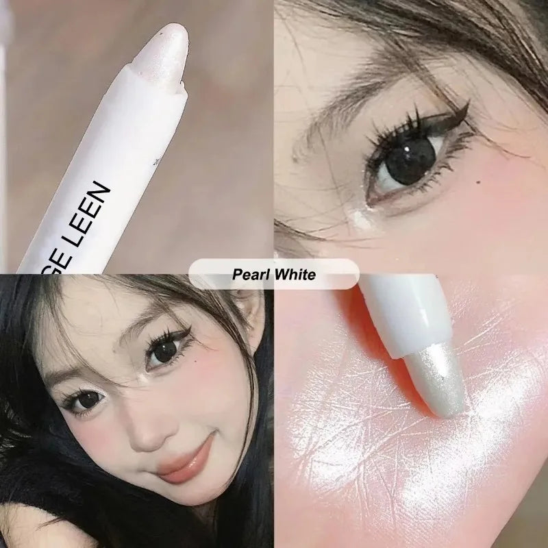 Rynx | Pearls Matte White Eyeliner Pencil Eye Head Brightening Flash Highlighter Eyeshadow Pencil Waterproof Lying Silk Caterpillar Pencil Cosmetics