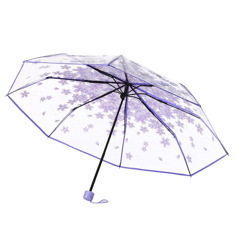 Lisslune | Chic Cherry Blossom UV-resistant Sunshade with Extended Grip Handle