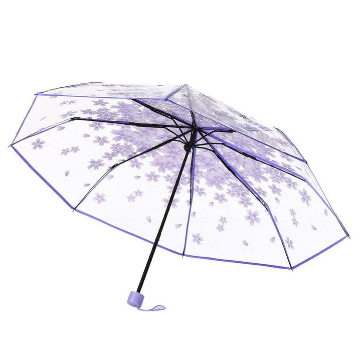Lisslune | Chic Cherry Blossom UV-resistant Sunshade with Extended Grip Handle