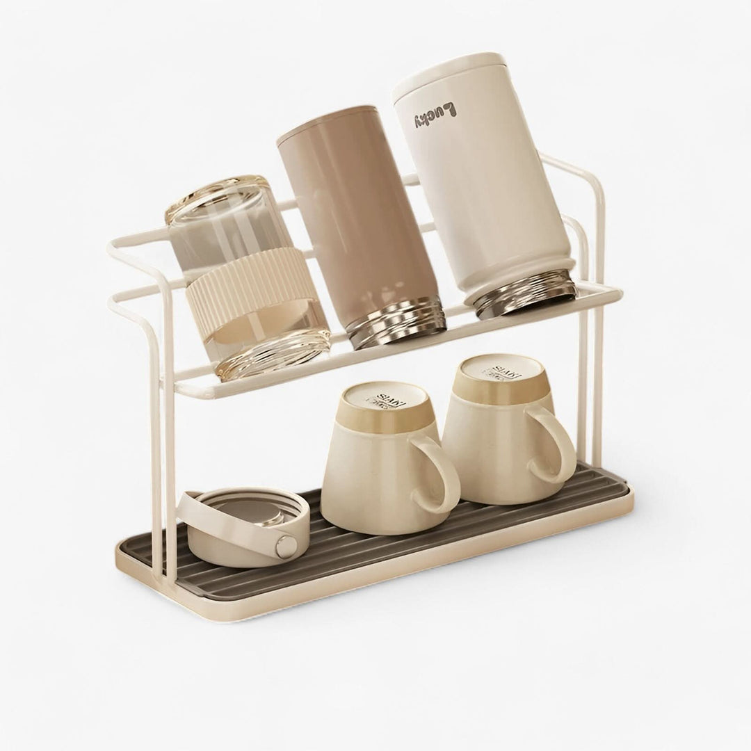 Lisslune | Double Layer Stainless Steel Cup Rack for Kitchen