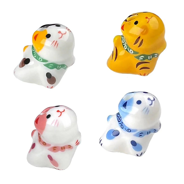 Lisslune | Charming anime-inspired lucky cat ceramic beads for creative jewelry projects - 15x21mm porcelain essentials with vertical hole
