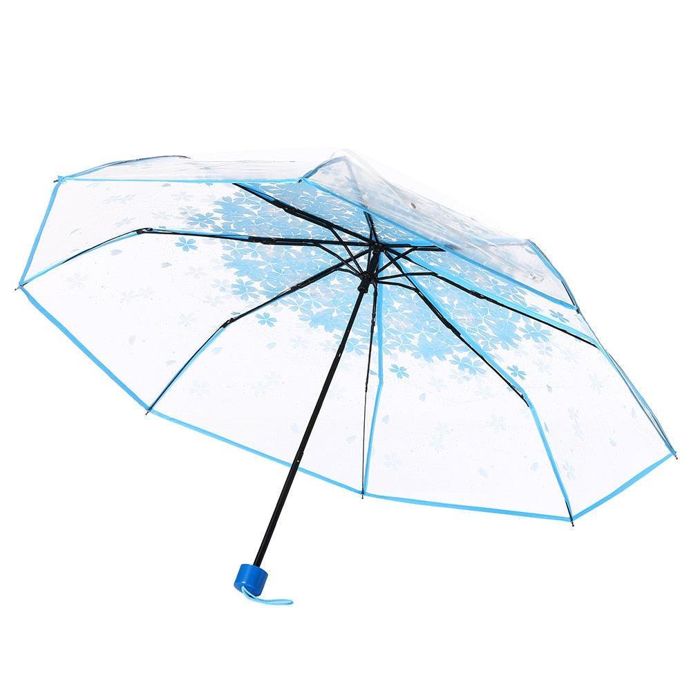 Lisslune | Chic Cherry Blossom UV-resistant Sunshade with Extended Grip Handle