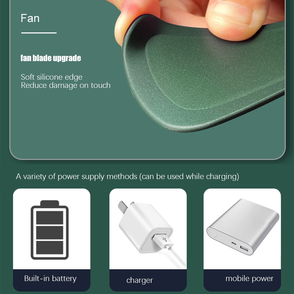 Lisslune | Home Cool Portable Rechargeable RC Hanging Fan Lamp