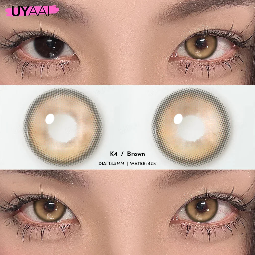 Rynx | 0~600 Myopia Natural Brown Colored Contact Lenses Gray Colored Lenses with Diopters Optical Lenses for Women Free Shipping