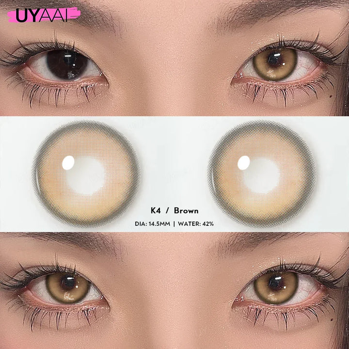 Rynx | 0~600 Myopia Natural Brown Colored Contact Lenses Gray Colored Lenses with Diopters Optical Lenses for Women Free Shipping