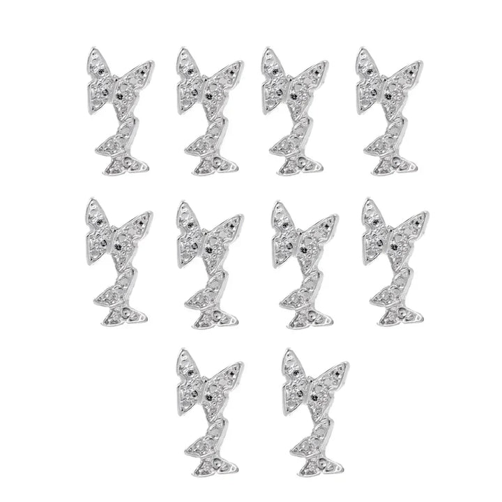 Rynx | 10 Pieces Alloy Snake Butterfly Nail Charms Design 3D Metal Nail Art Rhinestone Decorations Jewelry Gemstone Manicure Design Accessories