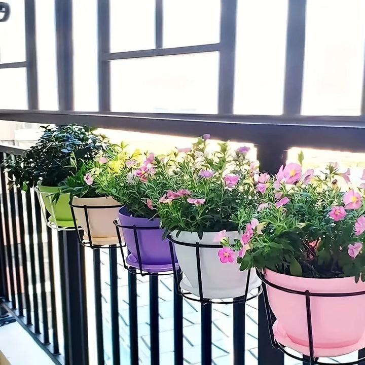 Lisslune | Practical plant pot holder with stable metal frame for balcony and terrace
